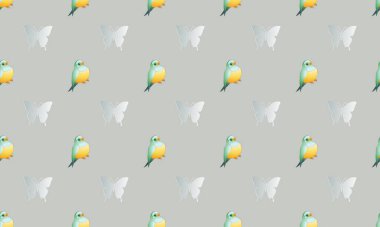 Farklı aksesuarlara sahip renkli arkaplan