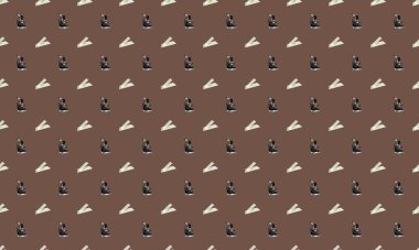 Farklı aksesuarlara sahip renkli arkaplan