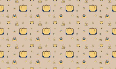 Farklı aksesuarlara sahip renkli arkaplan