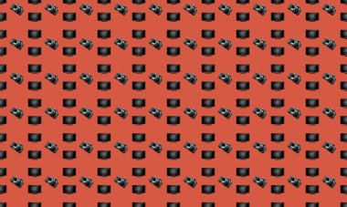 Farklı aksesuarlara sahip renkli arkaplan