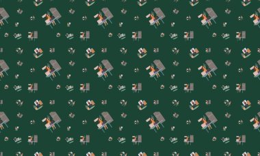 Farklı aksesuarlara sahip renkli arkaplan