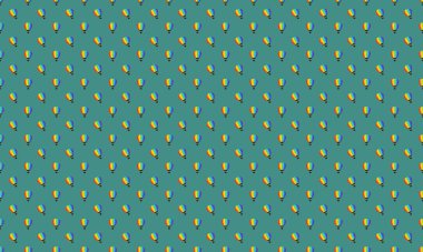 Farklı aksesuarlara sahip renkli arkaplan