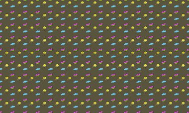 Farklı aksesuarlara sahip renkli arkaplan