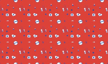 Farklı aksesuarlara sahip renkli arkaplan