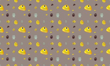 Farklı aksesuarlara sahip renkli arkaplan