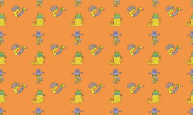 Farklı aksesuarlara sahip renkli arkaplan