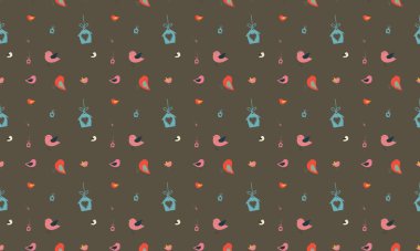 Farklı aksesuarlara sahip renkli arkaplan