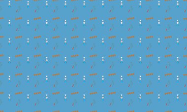 Farklı aksesuarlara sahip renkli arkaplan