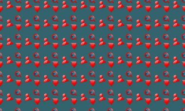 Farklı aksesuarlara sahip renkli arkaplan