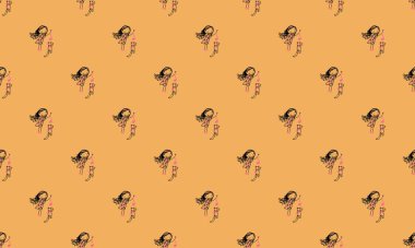 Farklı aksesuarlara sahip renkli arkaplan