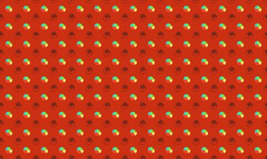 Farklı aksesuarlara sahip renkli arkaplan