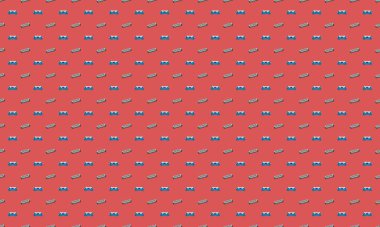 Farklı aksesuarlara sahip renkli arkaplan