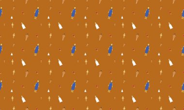 Farklı aksesuarlara sahip renkli arkaplan