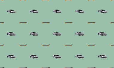 Farklı aksesuarlara sahip renkli arkaplan