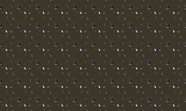 Farklı aksesuarlara sahip renkli arkaplan