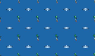 Farklı aksesuarlara sahip renkli arkaplan