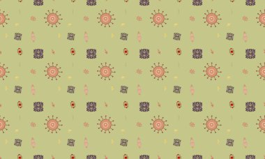 Farklı aksesuarlara sahip renkli arkaplan