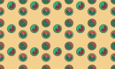 Farklı aksesuarlara sahip renkli arkaplan