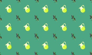 Farklı aksesuarlara sahip renkli arkaplan