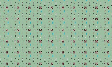 Farklı aksesuarlara sahip renkli arkaplan