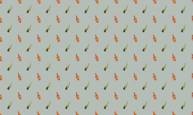 Farklı aksesuarlara sahip renkli arkaplan