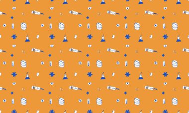 Farklı aksesuarlara sahip renkli arkaplan