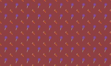 Farklı aksesuarlara sahip renkli arkaplan