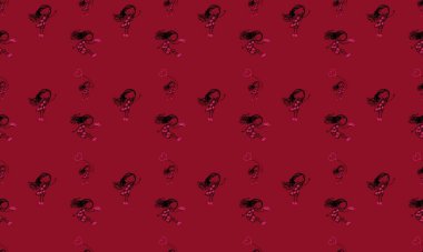 Farklı aksesuarlara sahip renkli arkaplan