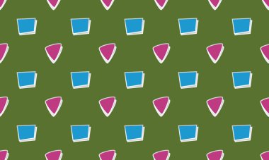 Farklı aksesuarlara sahip renkli arkaplan