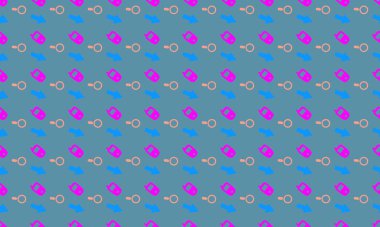 Farklı aksesuarlara sahip renkli arkaplan