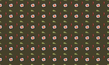 Farklı aksesuarlara sahip renkli arkaplan