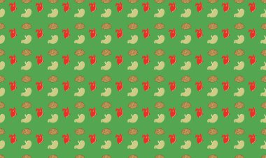 Farklı aksesuarlara sahip renkli arkaplan