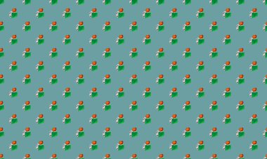 Farklı aksesuarlara sahip renkli arkaplan