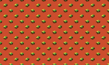 Farklı aksesuarlara sahip renkli arkaplan