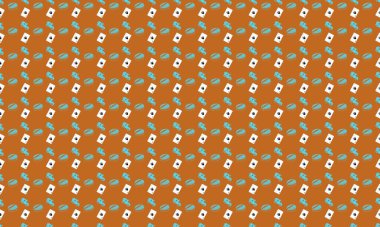 Farklı aksesuarlara sahip renkli arkaplan