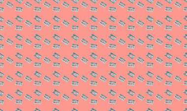 Farklı aksesuarlara sahip renkli arkaplan