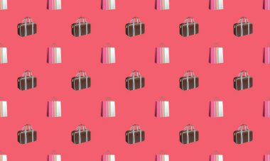 Farklı aksesuarlara sahip renkli arkaplan