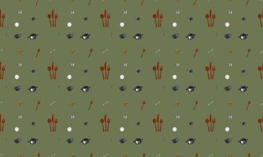 Farklı aksesuarlara sahip renkli arkaplan