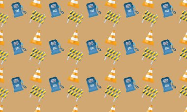 Farklı aksesuarlara sahip renkli arkaplan