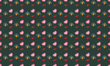 Farklı aksesuarlara sahip renkli arkaplan