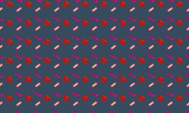 Farklı aksesuarlara sahip renkli arkaplan