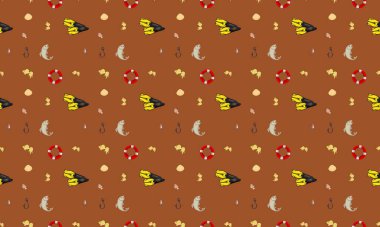 Farklı aksesuarlara sahip renkli arkaplan