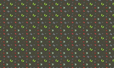 Farklı aksesuarlara sahip renkli arkaplan