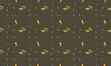 Farklı aksesuarlara sahip renkli arkaplan