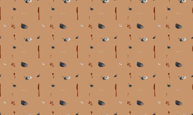 Farklı aksesuarlara sahip renkli arkaplan