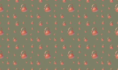 Farklı aksesuarlara sahip renkli arkaplan