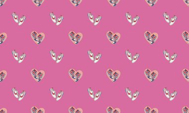 Farklı aksesuarlara sahip renkli arkaplan