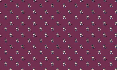 Farklı aksesuarlara sahip renkli arkaplan