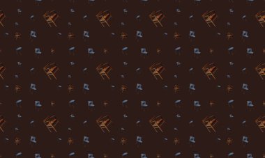 Farklı aksesuarlara sahip renkli arkaplan