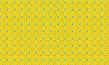 Farklı aksesuarlara sahip renkli arkaplan